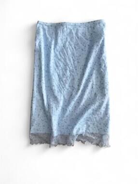 Y2K Pimkie Blue Floral Mesh Midi Skirt